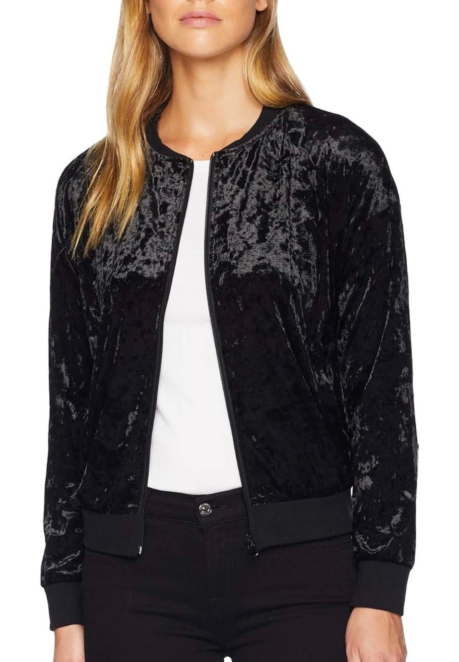 Ashley Outerwear Bomber Jacket Black Zip-Up, Size XL